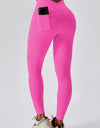 Wide Waistband Slim Fit Back Pocket Sports Leggings