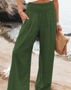 Full Size Smocked Waist Wide Leg Pants