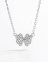 925 Sterling Silver Zircon Butterfly Pendant Necklace