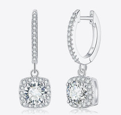 Adored Moissanite Huggie Drop Earrings