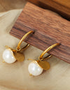 18K Gold-Plated Bead Dangle Earrings