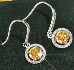 Platinum-Plated 2 Carat Moissanite Drop Earrings