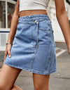 Asymmetrical Denim Mini Skirt