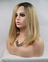 13*3" Lace Front Wigs Synthetic Mid-length Straight 12" 130% Density