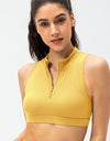 Full Size Cropped Cutout Back Zipper Front Active Tank Top