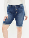 Kancan Full Size Cat's Whiskers Button Fly Denim Shorts