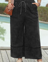 Plus Size Drawstring Wide Leg Pants