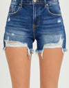 RISEN Full Size High Rise Distressed Denim Shorts