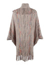 Fringe Detail Printed Poncho