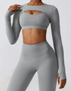 Cropped Cutout Long Sleeve Sports Top