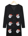 Sequin Santa Button Up Long Sleeve Cardigan