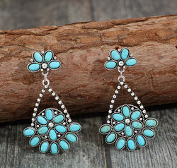 Artificial Turquoise Teardrop Earrings