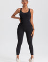 Wide Strap Sleeveless Active Jumpsuit