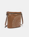 Nicole Lee USA Metallic Stitching Embroidery Inlaid Rhinestone Crossbody Bag