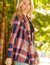 Plaid Open Front Cardigan