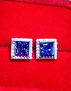 925 Sterling Silver 4 Carat Moissanite Square Earrings