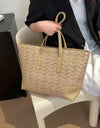 Chevron Straw Tote Bag