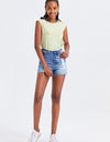 BAYEAS High Rise Bandless Denim Shorts