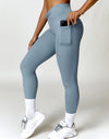 Twisted High Waist Active Pants with Pockets