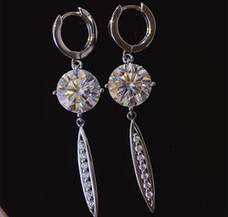 10 Carat Moissanite 925 Sterling Silver Earrings