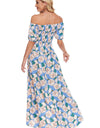 Floral Off-Shoulder Slit Maxi Dress