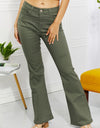 Zenana Clementine Full Size High-Rise Bootcut Jeans in Olive