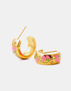 Stainless Steel 18K Gold Plated Ring Shape C-Hoop Earrings