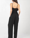 VERY J Pintuck Detail Woven Sleeveless Jumpsuit