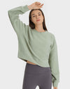 Textured Dropped Shoulder Sports Top