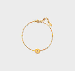 Sunflower Shape 18K Gold-Plated Bead Bracelet