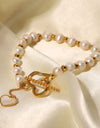 Freshwater Pearl Heart Charm Bracelet