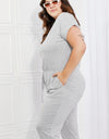 Culture Code Comfy Days Full Size Boat Neck Jumpsuit in Grey