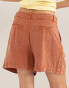 HYFVE High Waist Pleated Linen Shorts