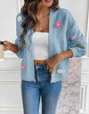 Floral Long Sleeve Open Front Cardigan