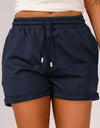 Drawstring Waist Cuffed Shorts