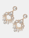 Zinc Alloy Frame Glass Stone Dangle Earrings