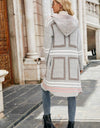 Printed Open Front Hooded Longline Cardigan