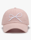 Bow Embroidered Cotton Baseball Cap