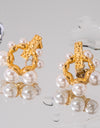 Irregular 18K Gold-Plated Pearl Earrings