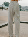 Drawstring Striped Elastic Waist Pants