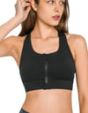 Zip Up Racerback Sports Bra