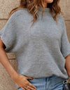 Mock Neck Short Sleeve Sweater