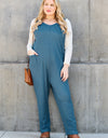 Double Take Full Size Sleeveless Straight Jumpsuit