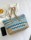 Chevron Straw Tote Bag