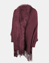 Fringe Open Front Long Sleeve Poncho