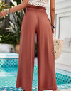 Smocked Wide Leg Pants with Pockets