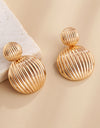 Zinc Alloy Ribbed Earrings