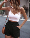 Tied High Waist Shorts with Pockets