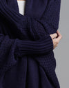 Dolman Sleeve Open Front Ribbed Trim Longline Cardigan