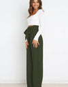 Tie Front Paperbag Wide Leg Pants